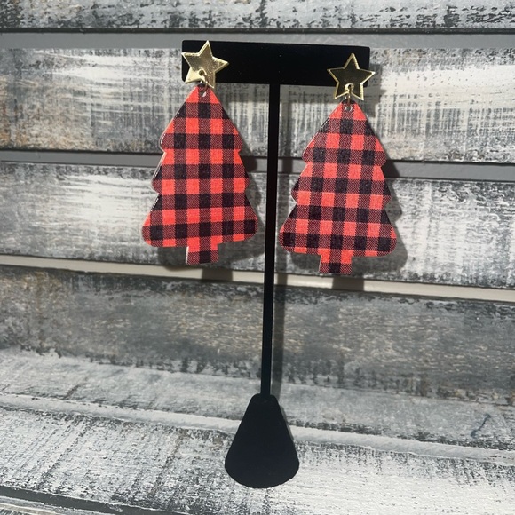🎄Buffalo Check Tree Statement Earrings🎄 - Picture 1 of 1